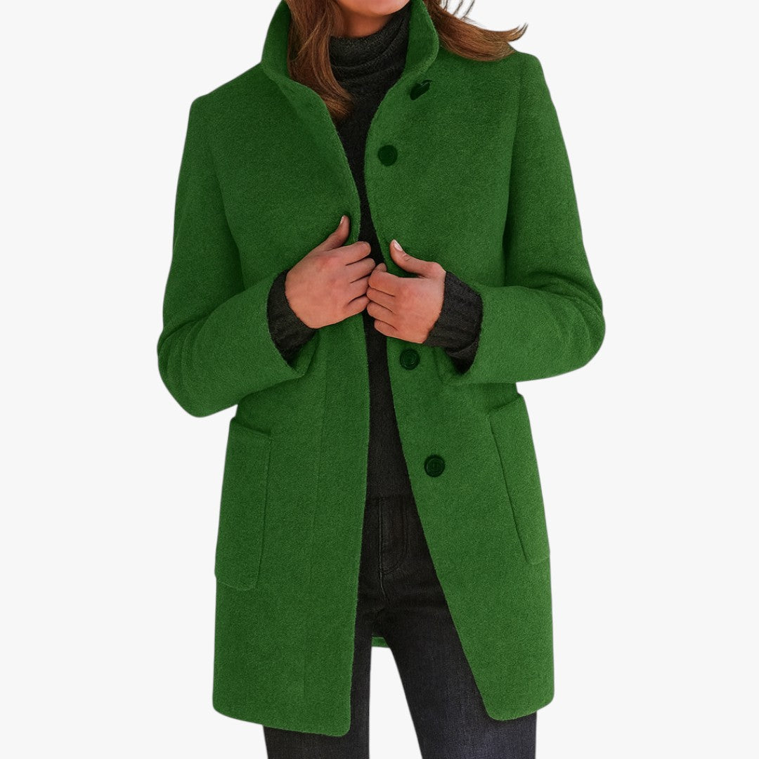 Damen Wintermantel mit Knöpfen und Taschen