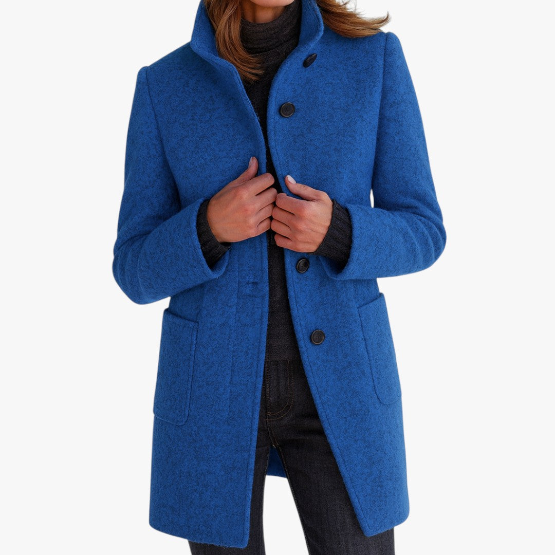 Damen Wintermantel mit Knöpfen und Taschen