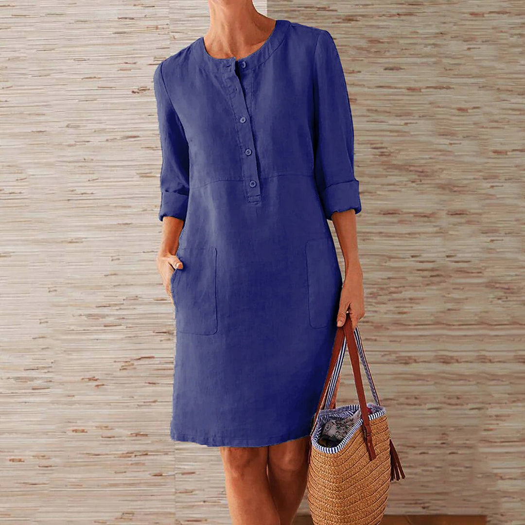 Damen Kleid Blau Sommerkleid Elegant für Vielseitige Anlässe 5