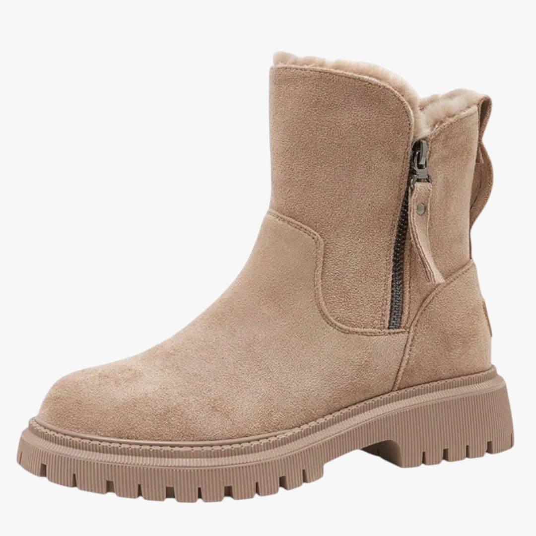 Damen Winterschuhe | Stiefel Mit Elastischen Reißverschluss