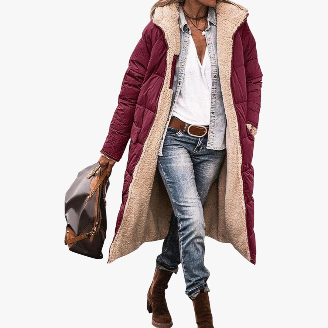 Damen Winter Parka Jacke Zweiseitig Teddy | Lang