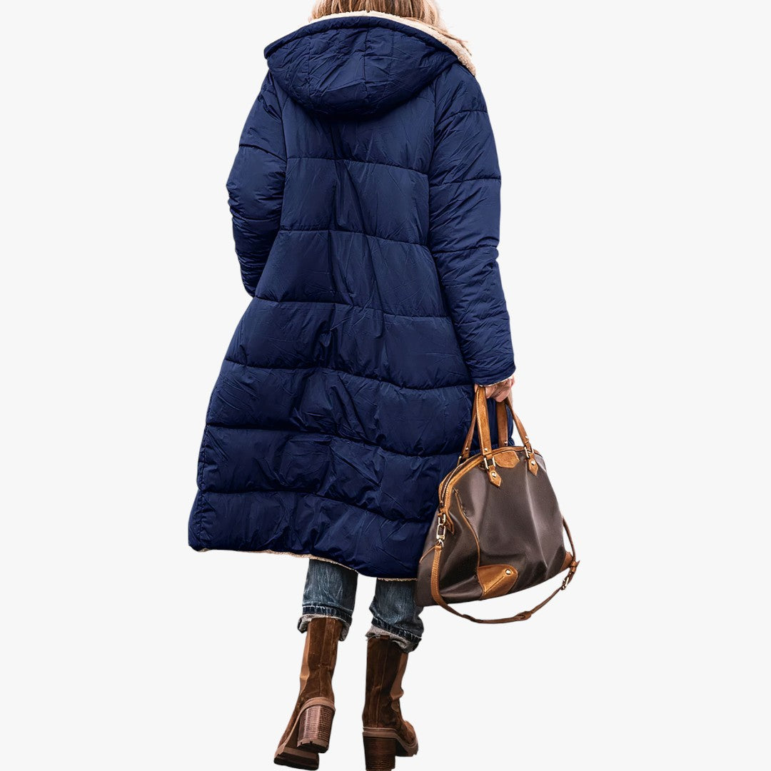 Damen Winter Parka Jacke Zweiseitig Teddy | Lang
