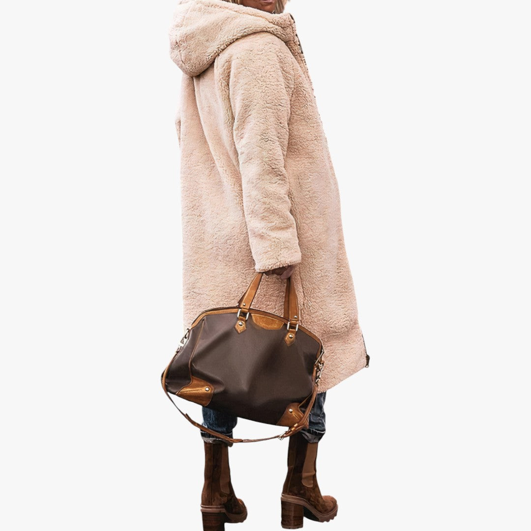 Damen Winter Parka Jacke Zweiseitig Teddy | Lang