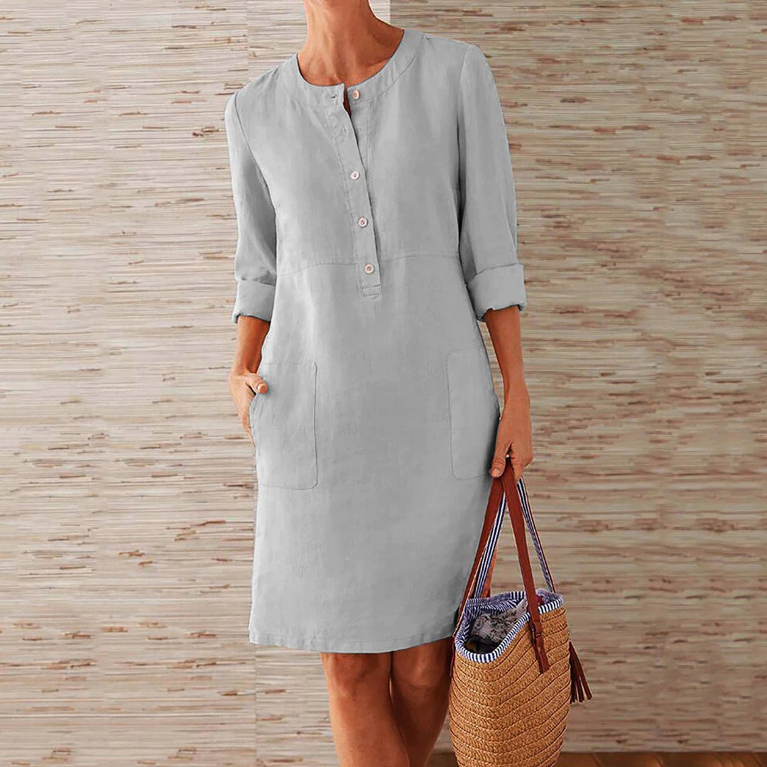 Damen Kleid Blau Sommerkleid Elegant für Vielseitige Anlässe 3