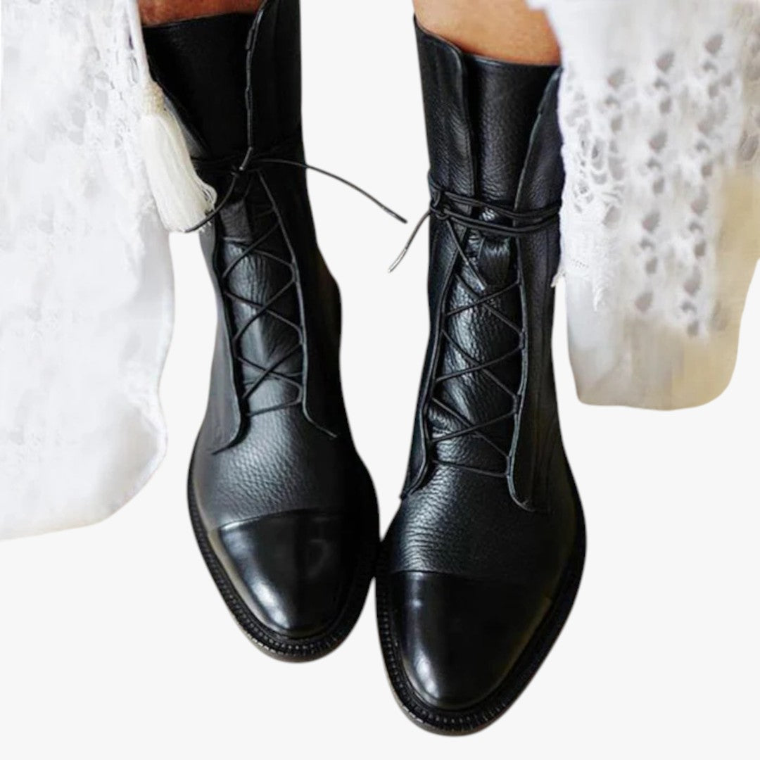 Hohe Damen-Winterstiefel mit Schnürung