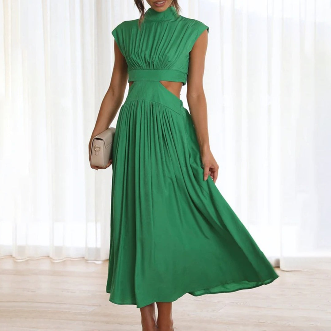 Variant image for Damen Kleid Ärmellos Beige Elegant Sommerkleid-17