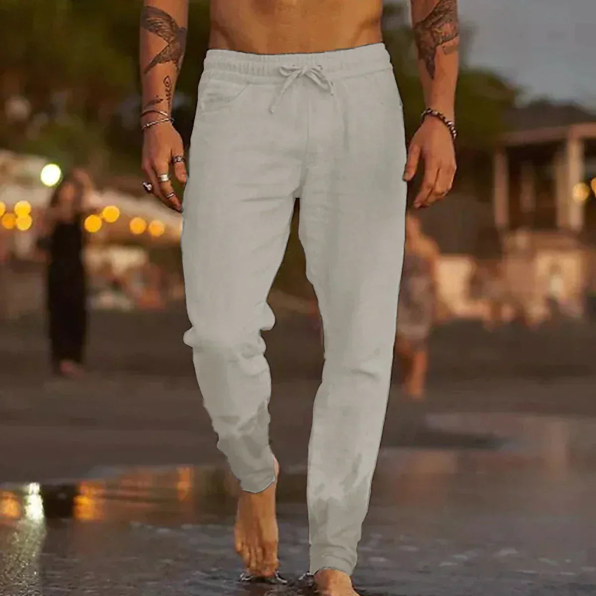 Herren Leichte Sommer Hose | Leinen Strand