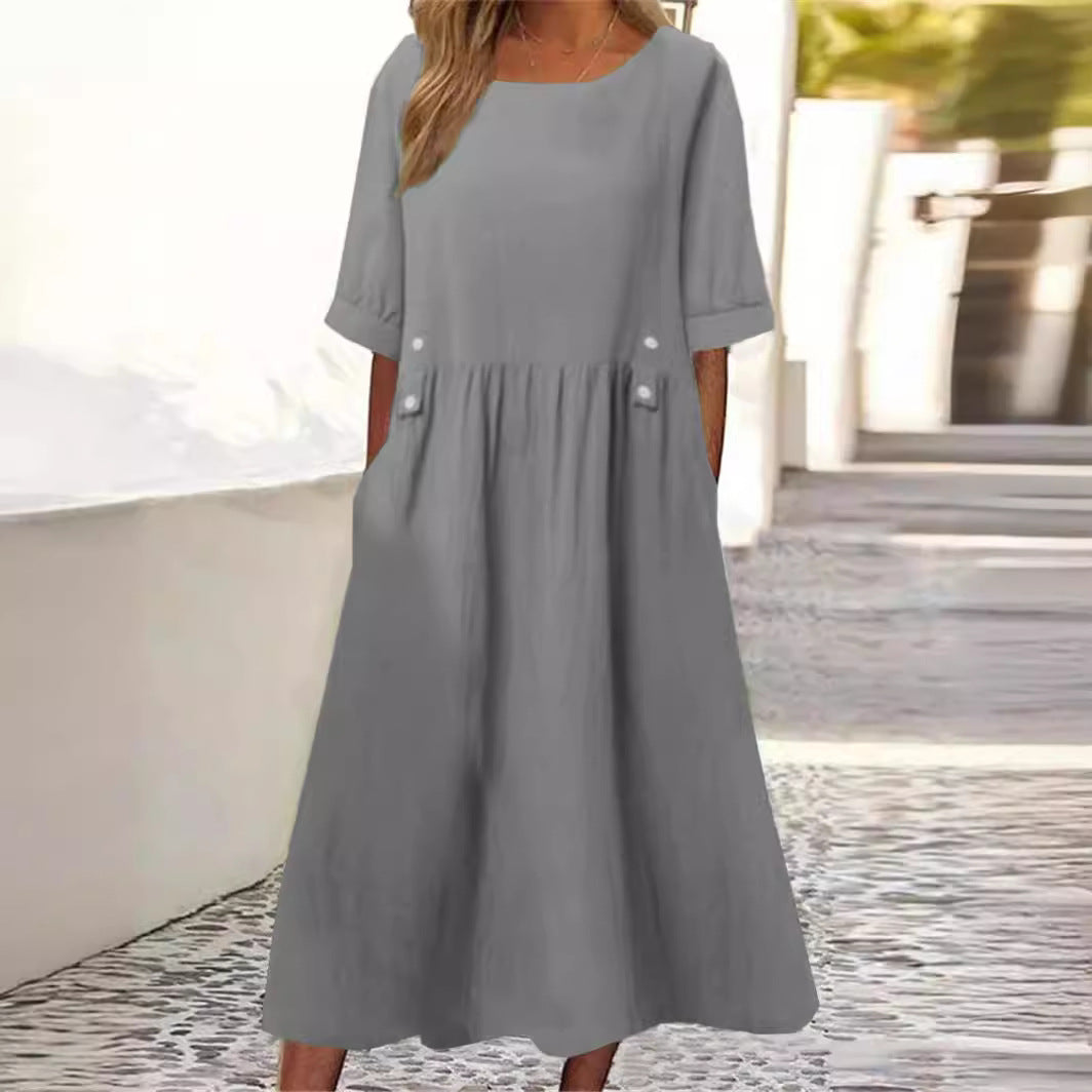 Damen lässiges und elegantes Sommer Kleid Midi | Perfekt für den Urlaub