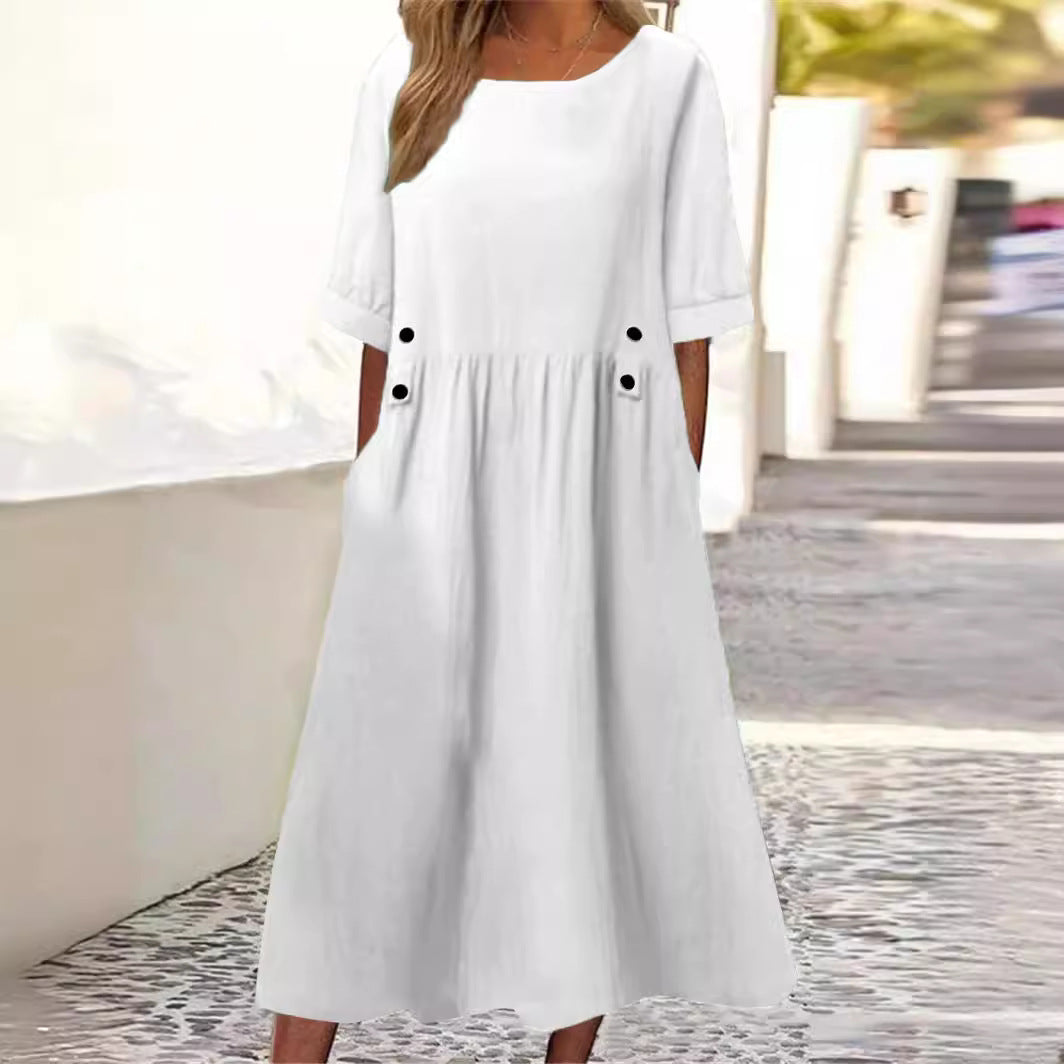 Damen lässiges und elegantes Sommer Kleid Midi | Perfekt für den Urlaub