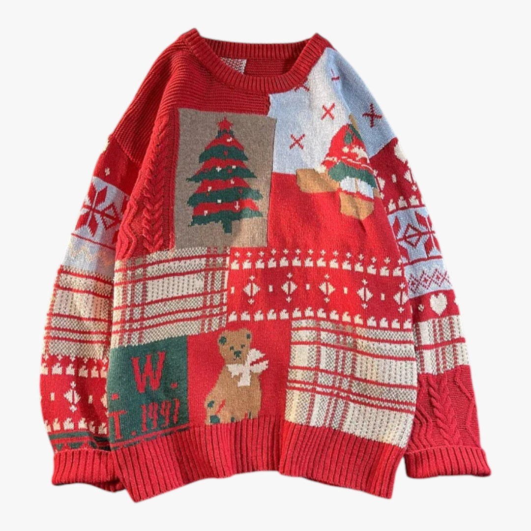 Herren Winterlicher Weihnachtspullover mit Blöcken