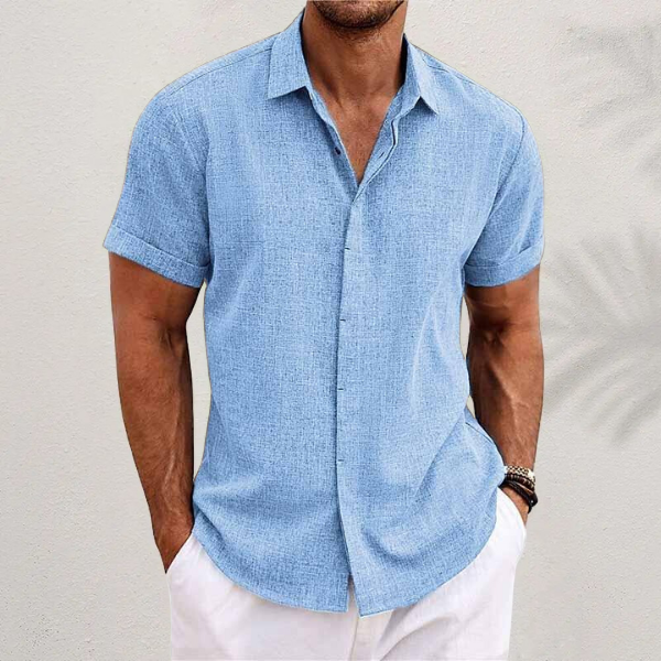 Herren Relaxed Sommer Hemd Leinen Stil