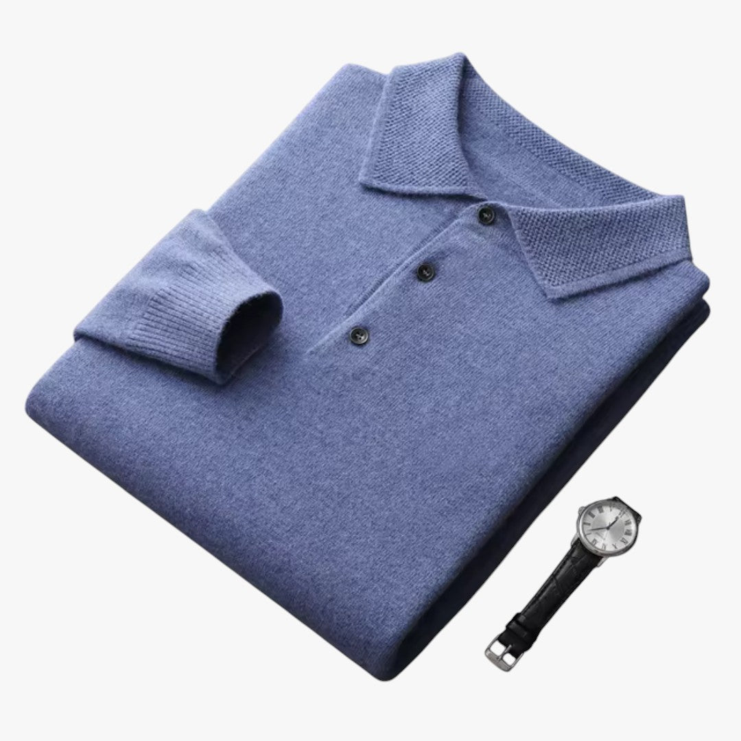 Herren Winter Polopullover mit Kragen