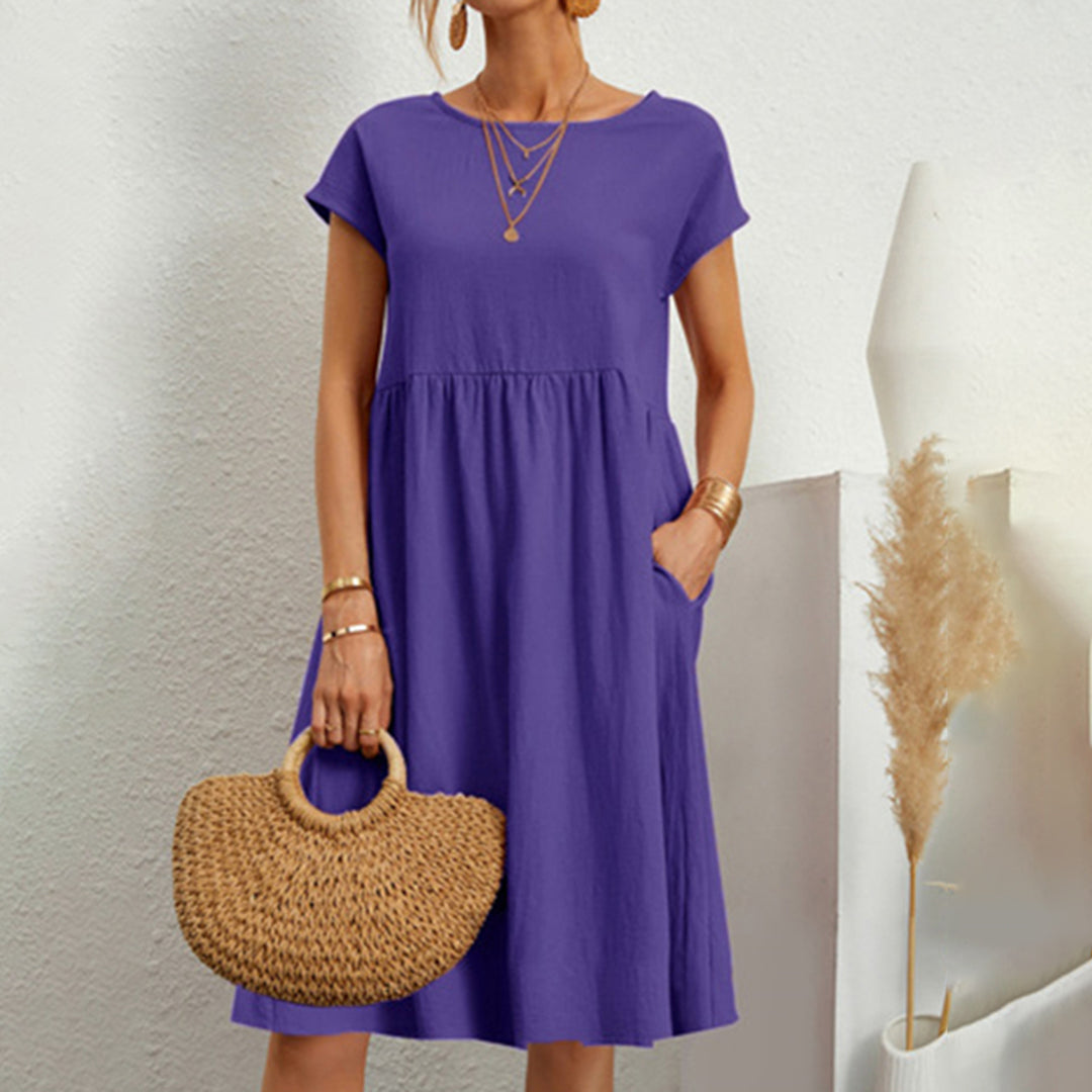 Elegantes Damenkleid Blau für Sommer – Ideal für verschiedene Anlässe, Hochwertiges Polyester, Bequeme Passform 6