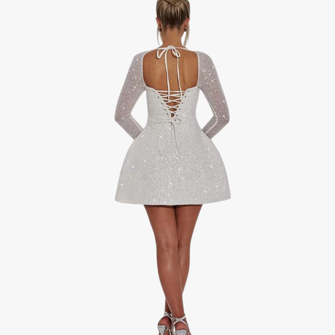 Damen-Pailletten-Ballkleid mit Glitzer | Mini
