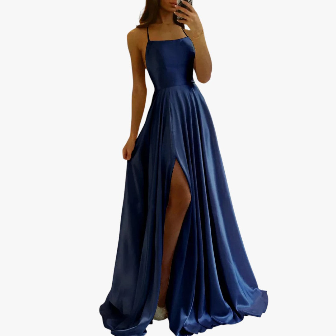Damenballkleid mit hohem Schlitz für Weihnachten | Maxi