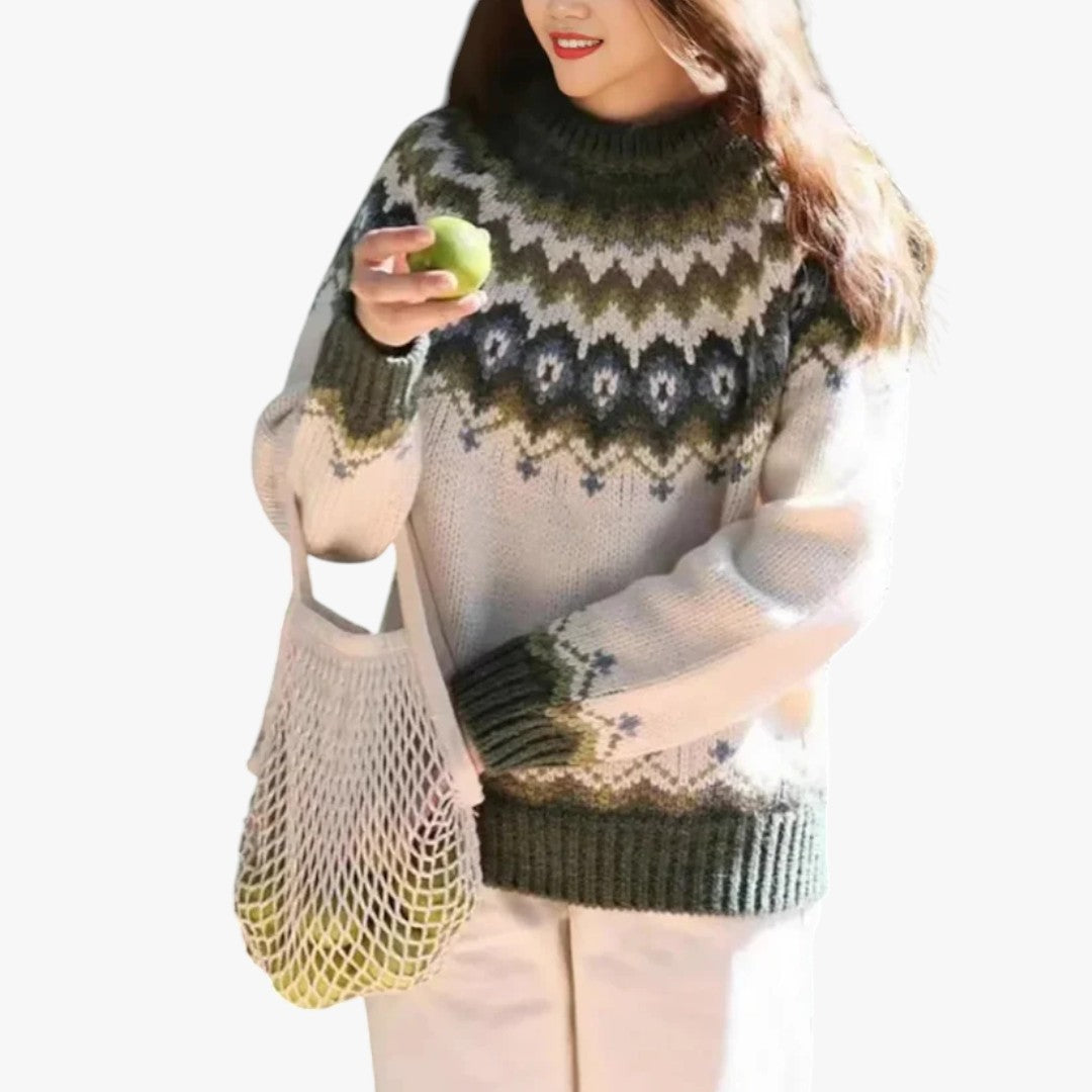 Damen Norweger Winterpullover | Lockere Passform