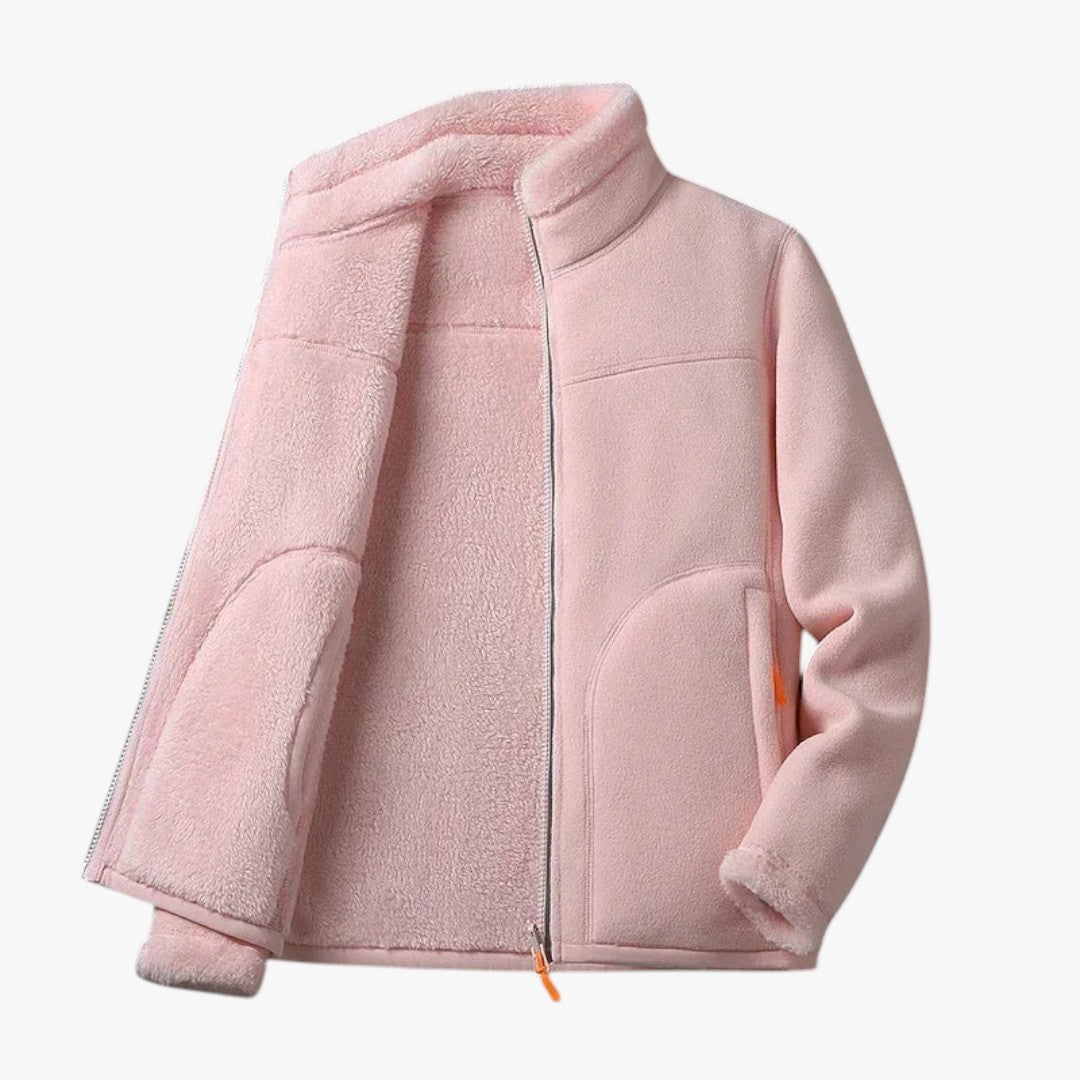 Damen Fleece Winter Skijacke mit Reißverschluss | Kurz
