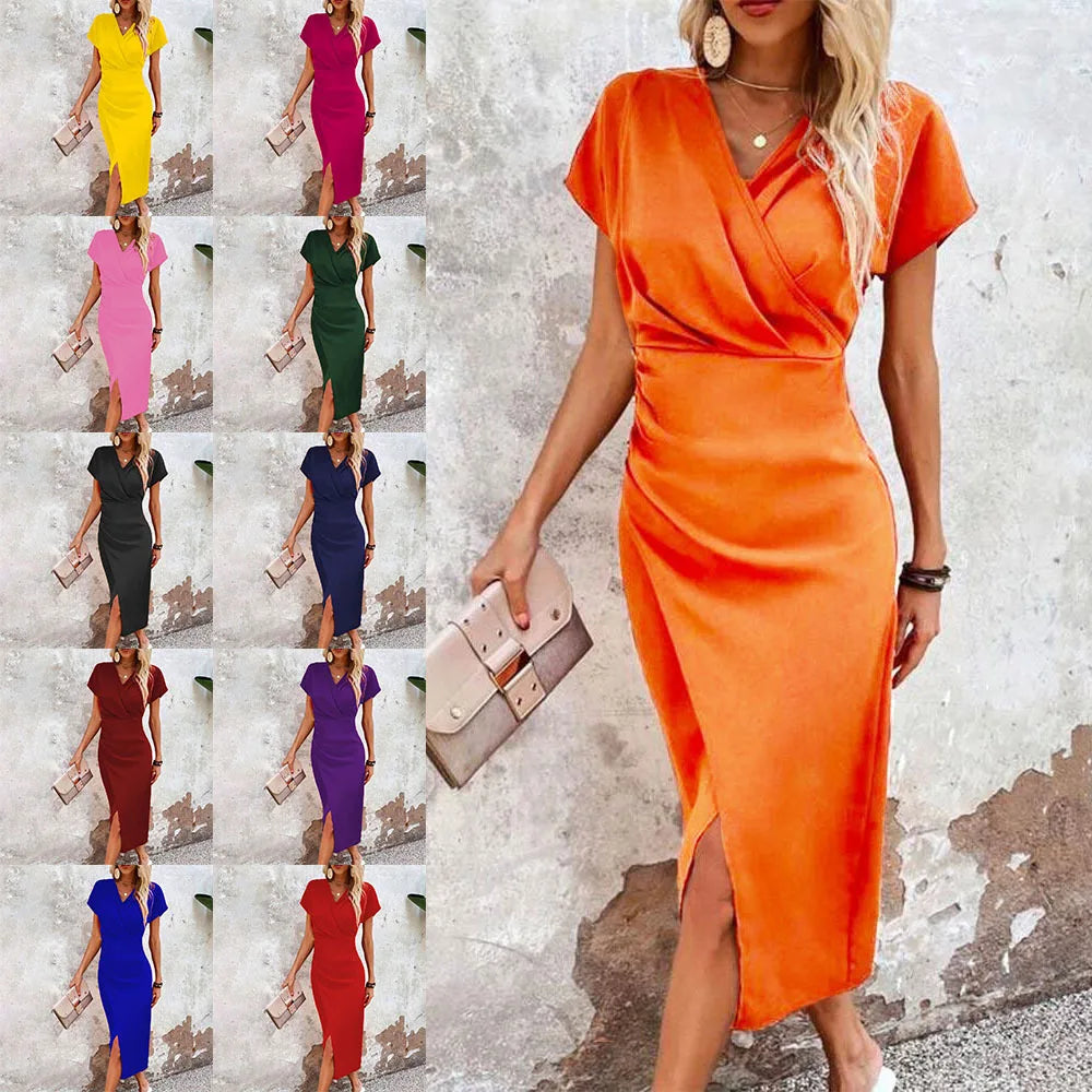 Lässiges Damen Minikleid mit V-Ausschnitt – Shein Kleider-2