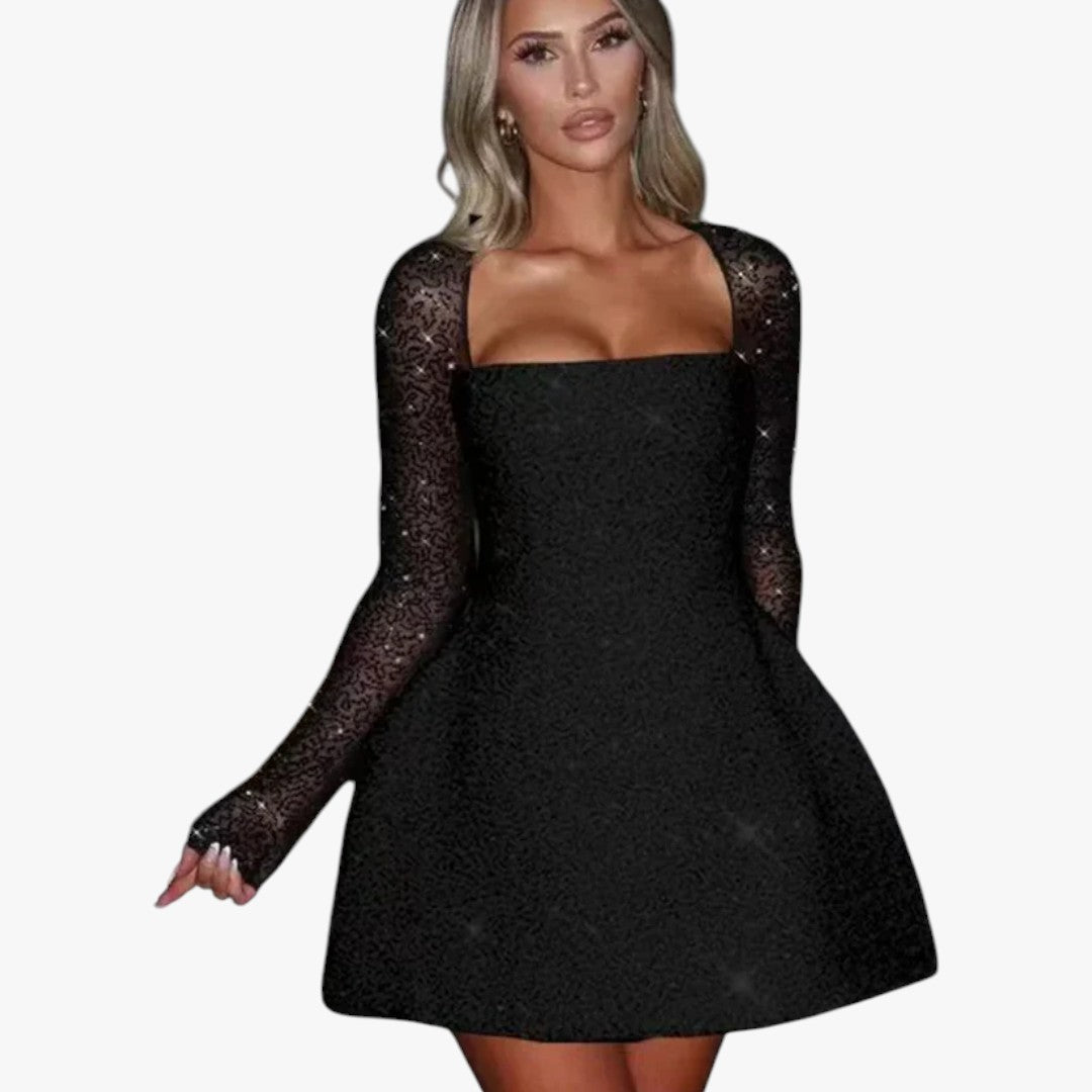 Damen-Pailletten-Ballkleid mit Glitzer | Mini