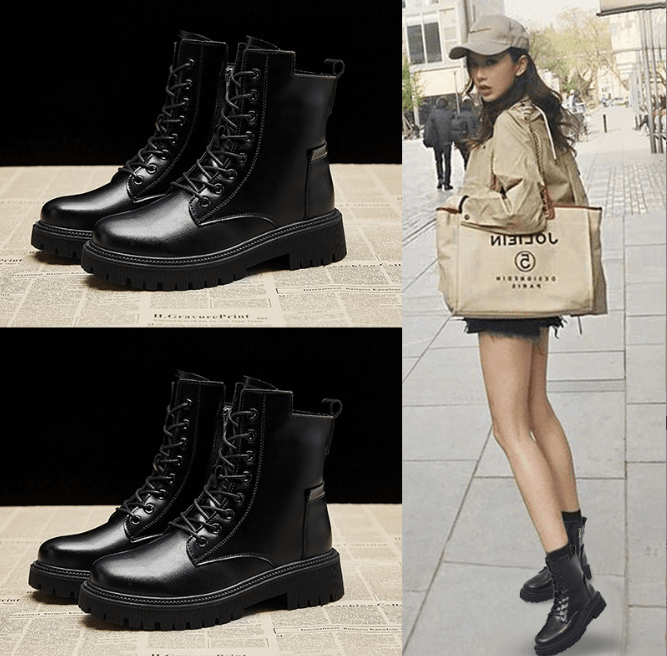 Hohe Damen Winterstiefel mit Futter und dicker Sohle