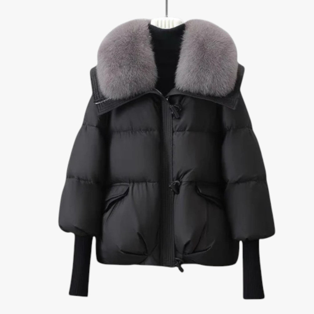 Kurze Puffer-Daunenjacke für Damen | Winter