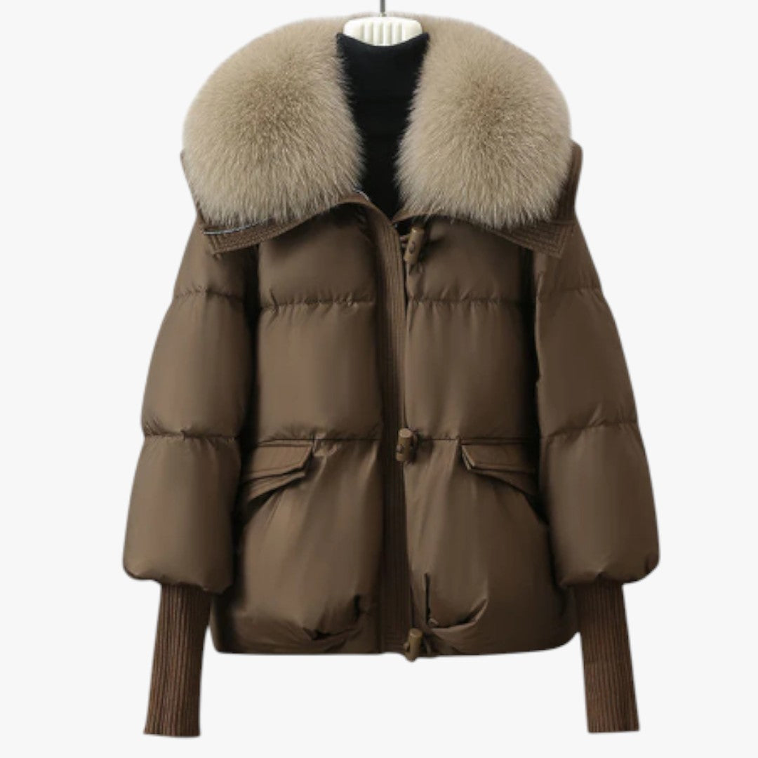 Kurze Puffer-Daunenjacke für Damen | Winter