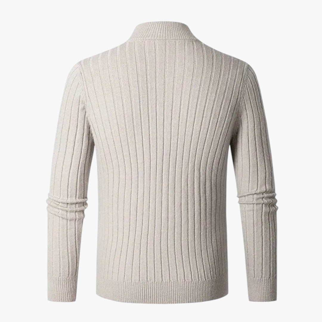 Herren Winterpullover mit hohem Kragen und Reißverschluss