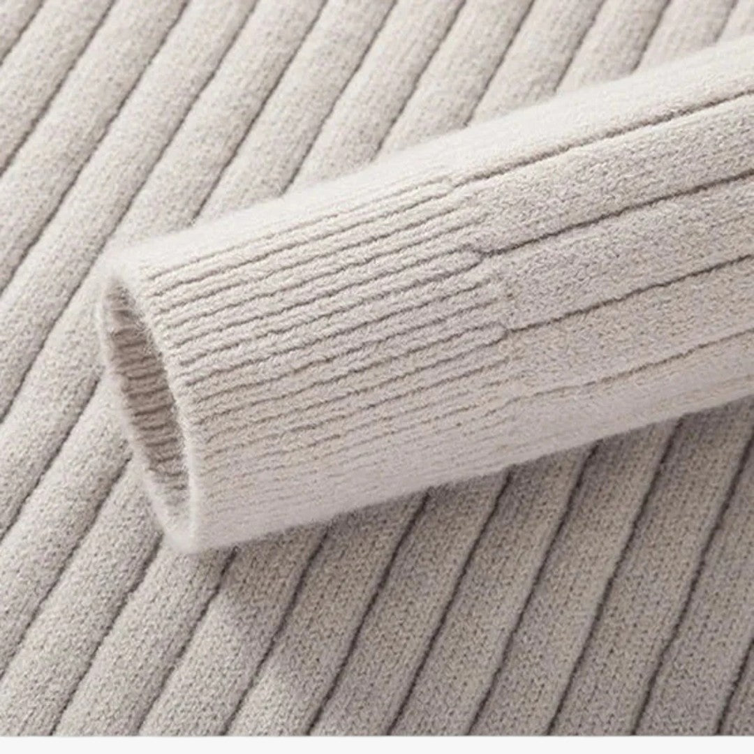 Herren Winterpullover mit hohem Kragen und Reißverschluss