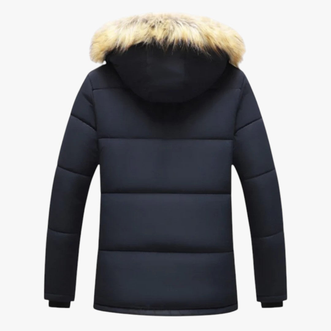 Herren Winterparkajacke mit Reißverschluss und Kapuze