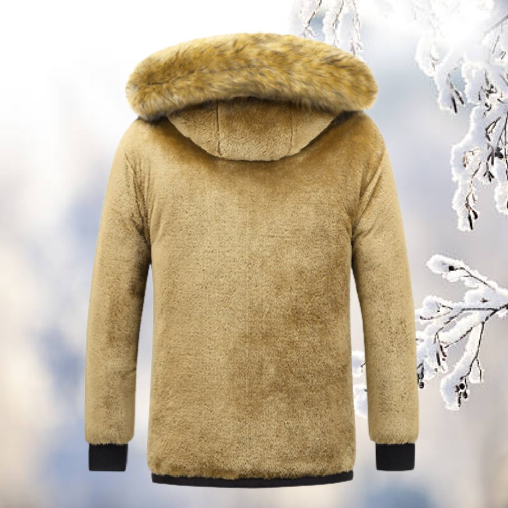 Herren Winterparkajacke mit Reißverschluss und Kapuze
