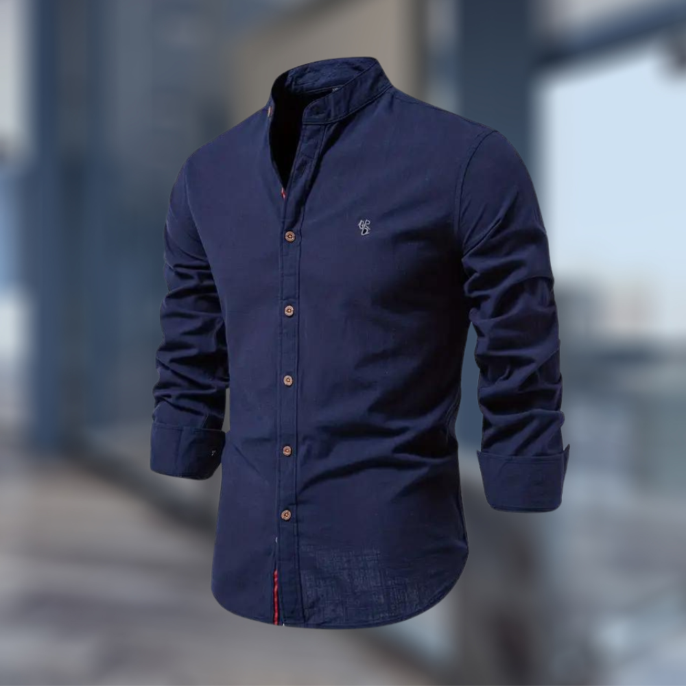 Herrenhemd mit Knopfen | Langarm-Poloshirt