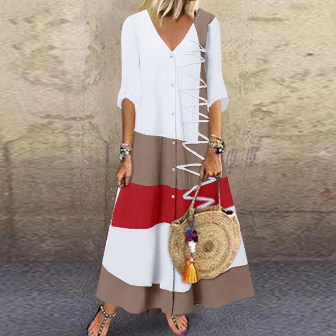 Damen Kleid Lang Grau – Elegantes Sommerkleid für Festliche Anlässe und Lässige Outfits 2