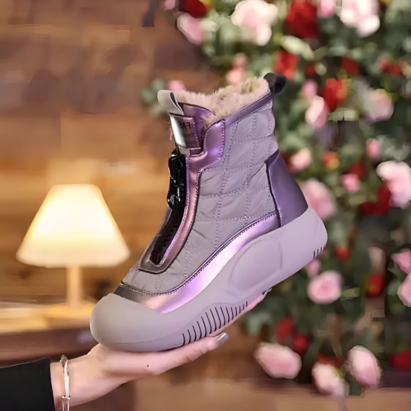 Damen Winter Schneestiefel mit Futter | Reißverschluss