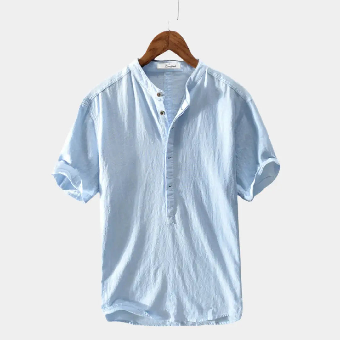ZVNT shirt Essentielles Kurzarm-Leinenhemd für stilvolle Sommerlooks