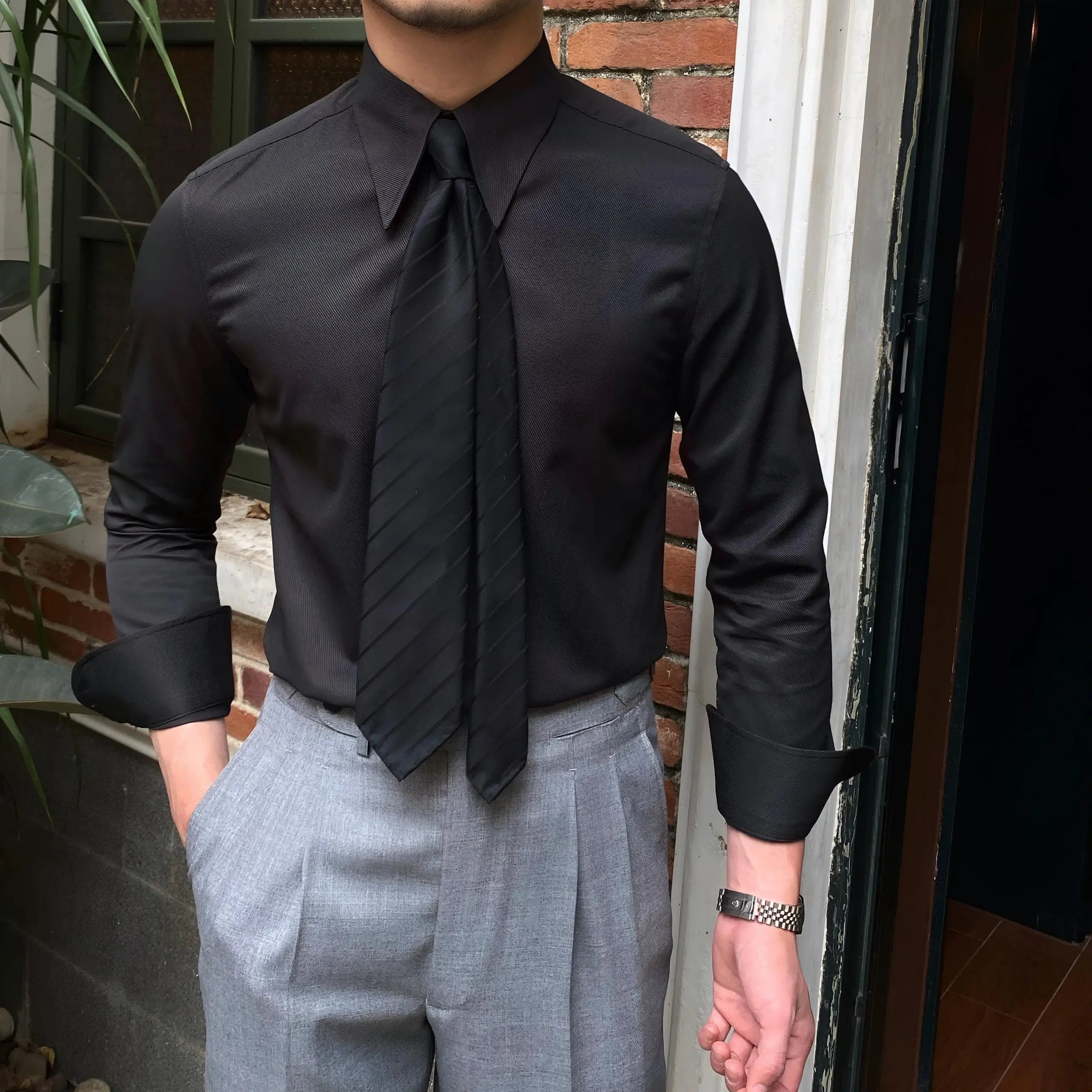 ZVNT shirts Elegantes Spearpoint-Kragenhemd für stilbewusste Herren