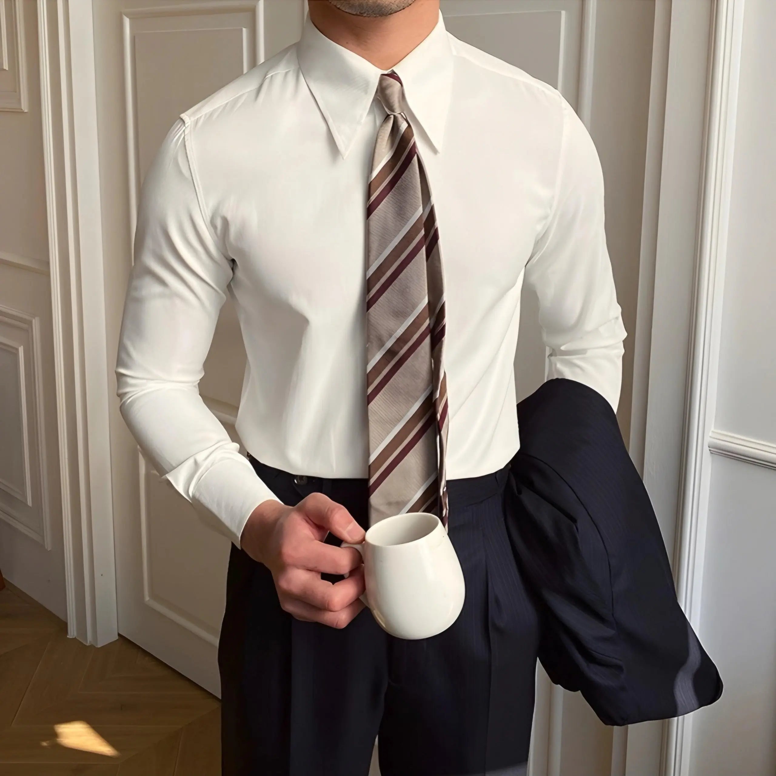 ZVNT shirts Elegantes Spearpoint-Kragenhemd für stilbewusste Herren