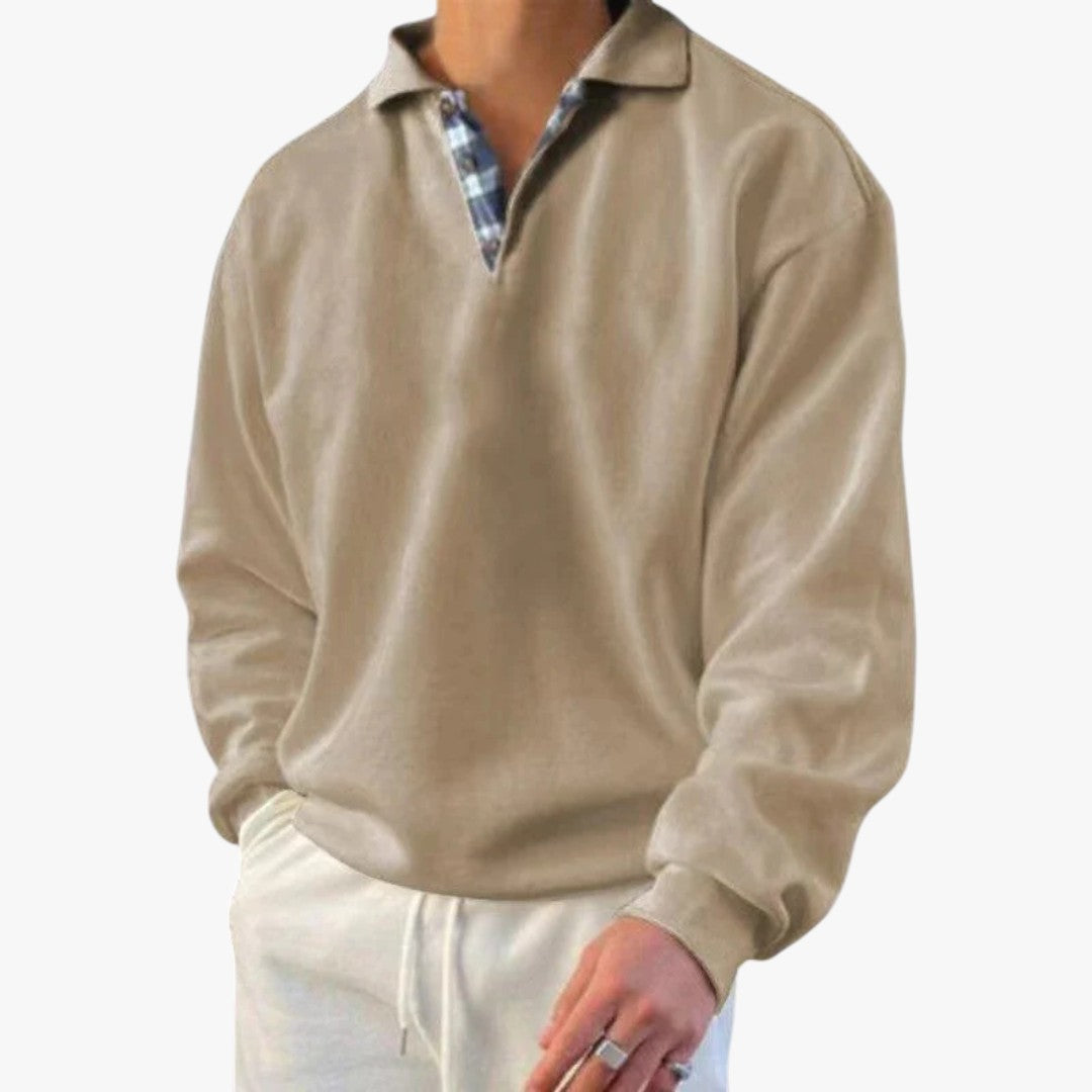 Oversize Pullover für Herren mit V-Ausschnitt