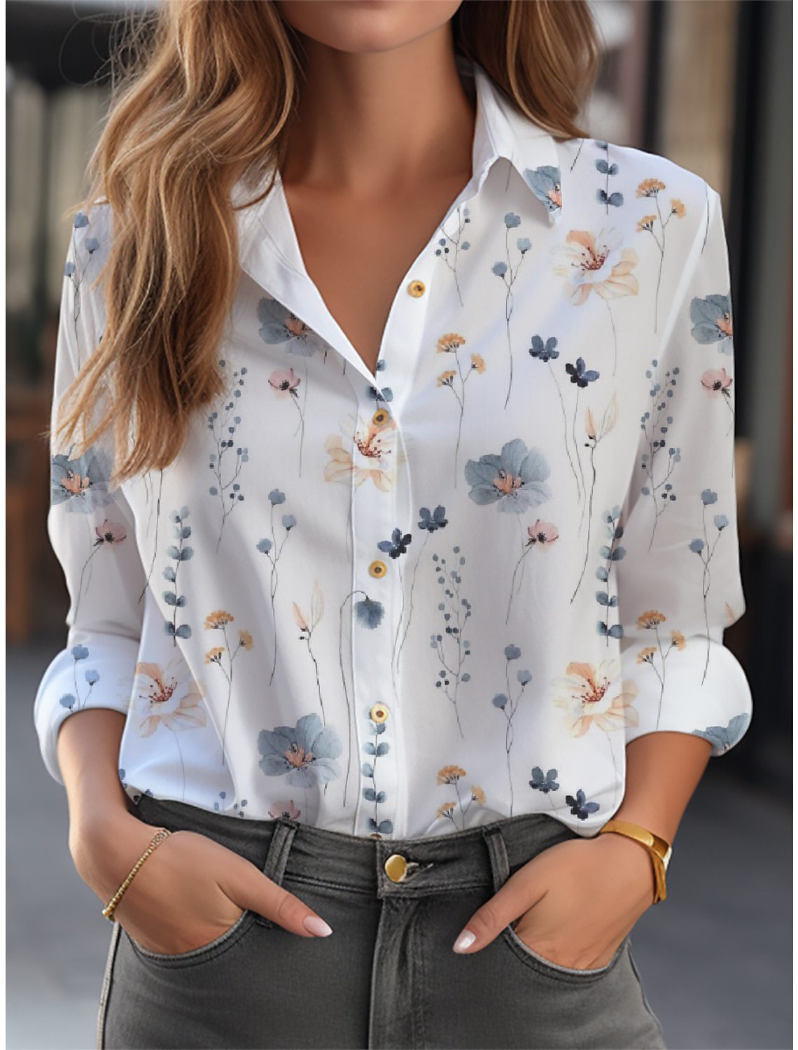 Elegante Damen Bluse mit Muster