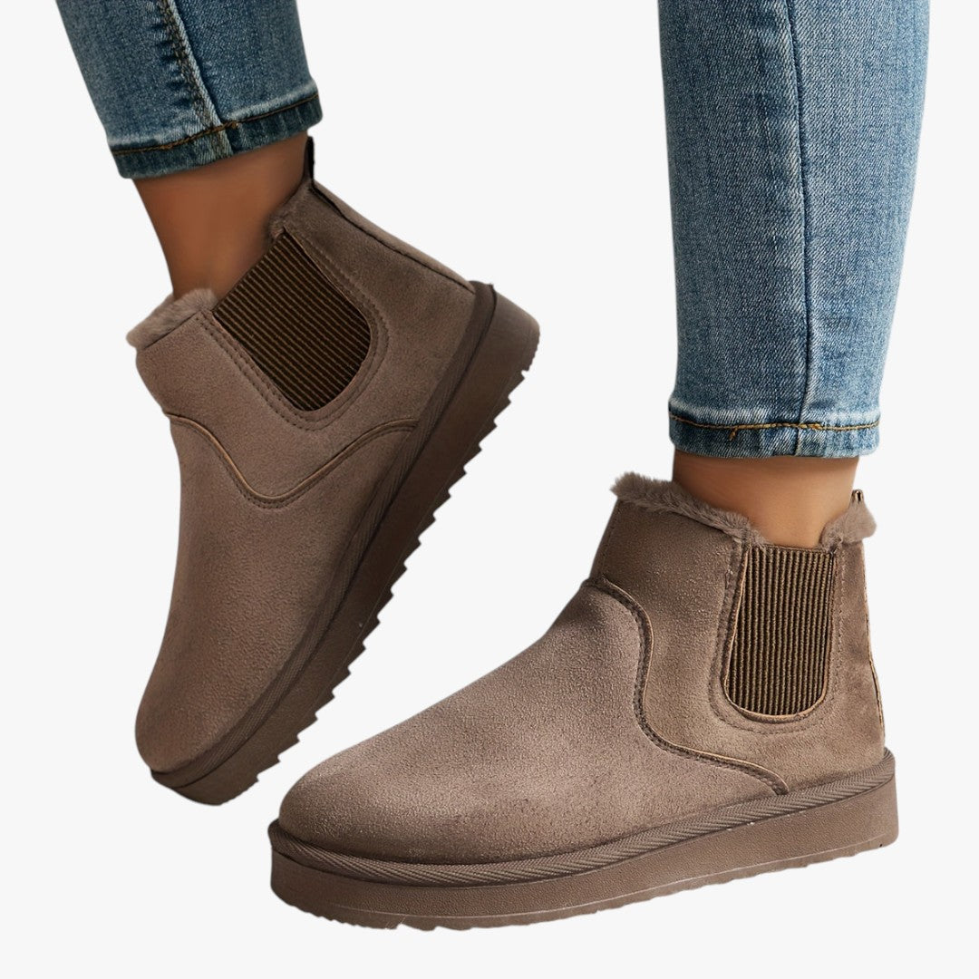 Damen Winterschuhe | Slip-On Stiefel Mit Elastischen Seitenteilen