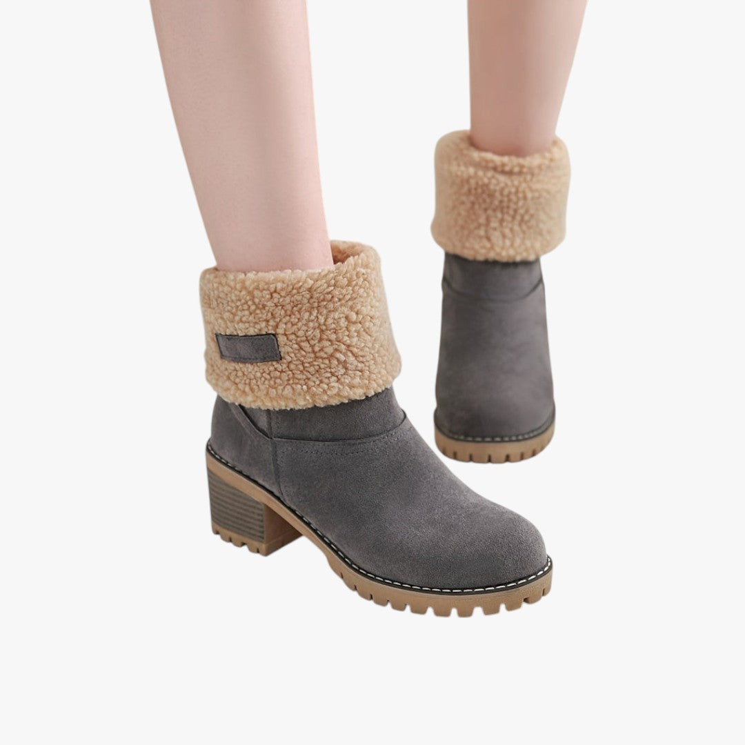 Damen Winterstiefel mit Futter und Absatz | Hohe Winterschuhe