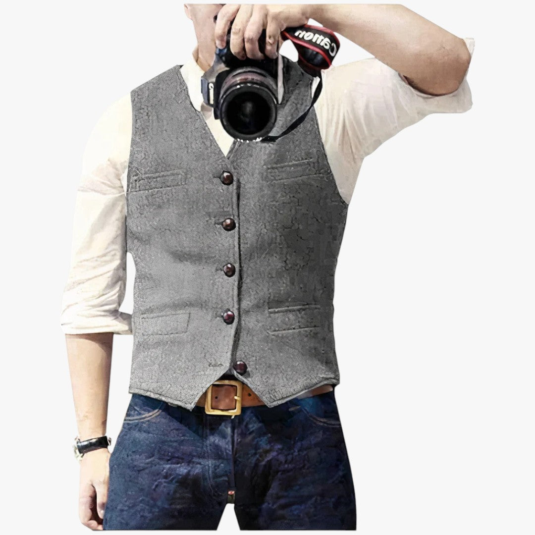 Herrenweste mit Druckknöpfen für den Winter