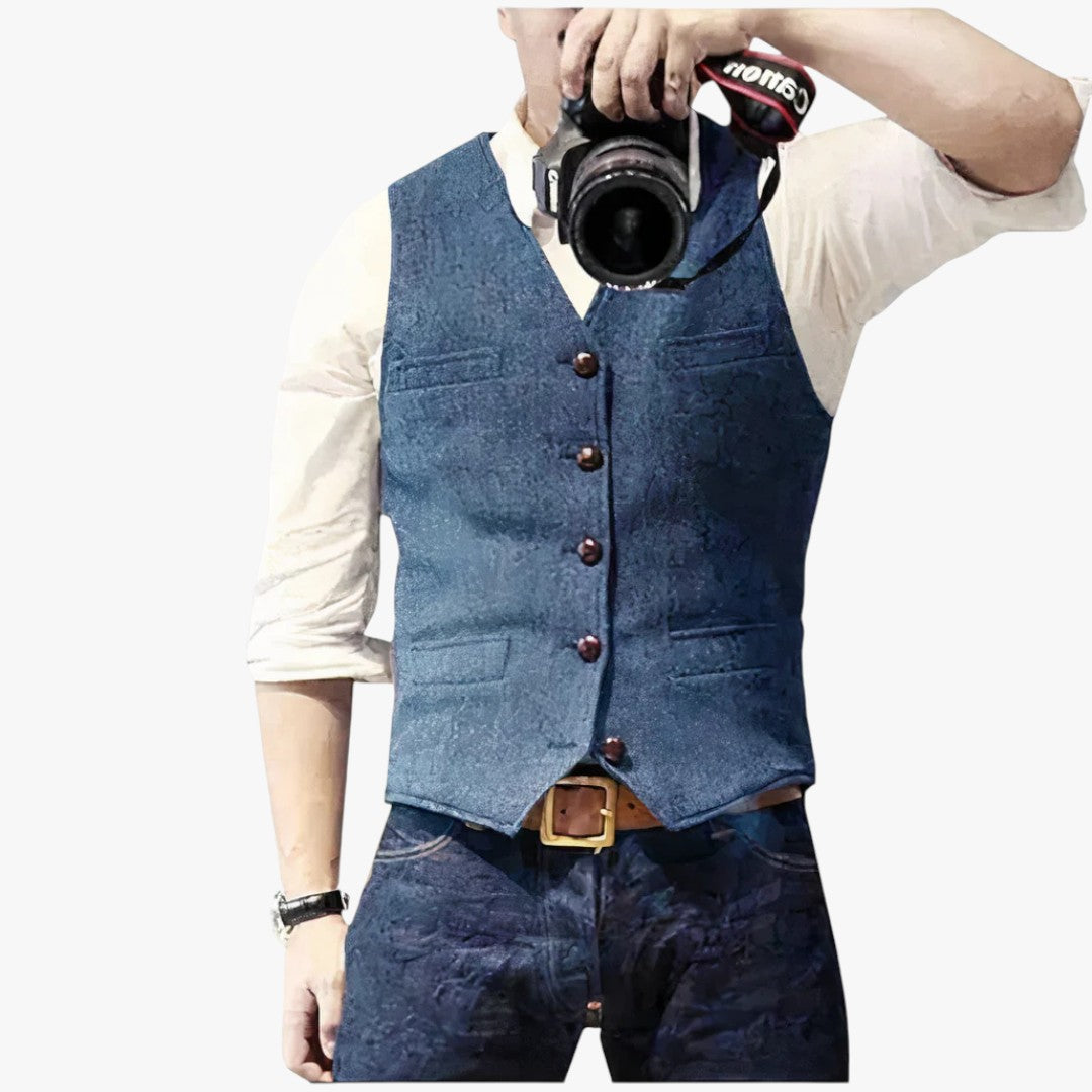 Herrenweste mit Druckknöpfen für den Winter