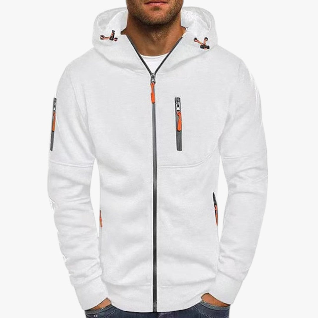 Herren Winterpullover mit Kapuze und Reißverschluss