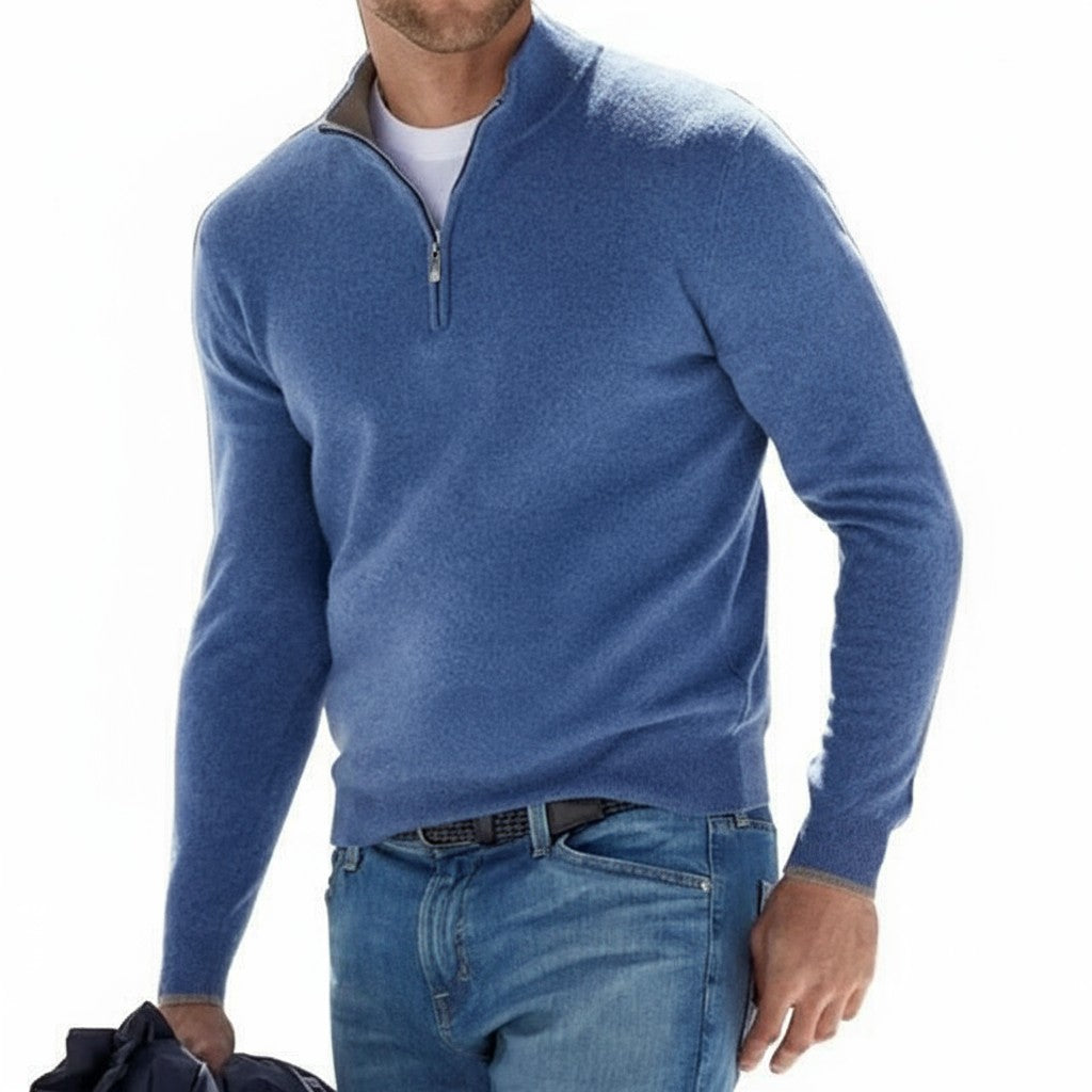 Herren Strickpullover mit Reißverschluss