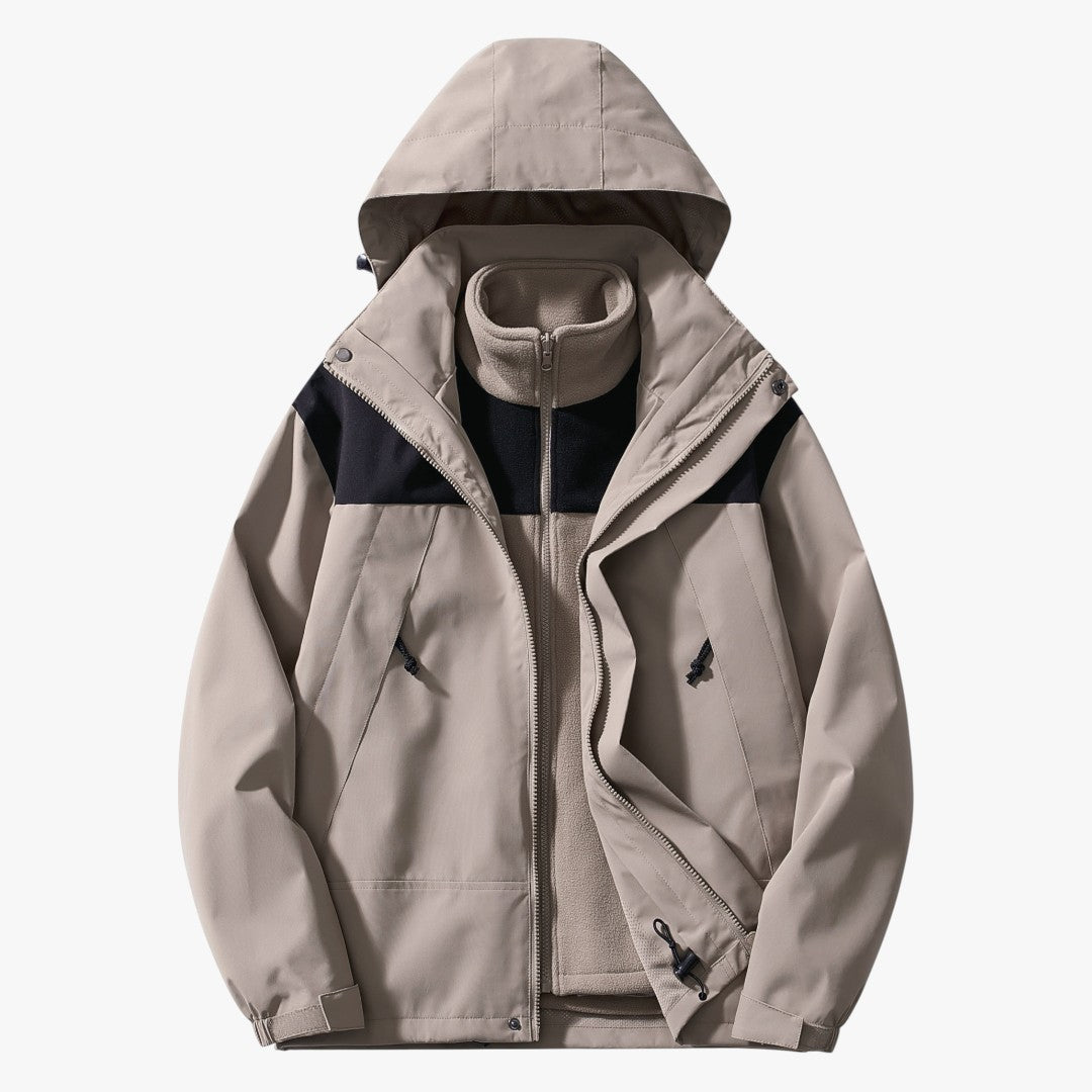 3-in-1 Winterjacke aus Fleece mit Kapuze für Damen | Kurz