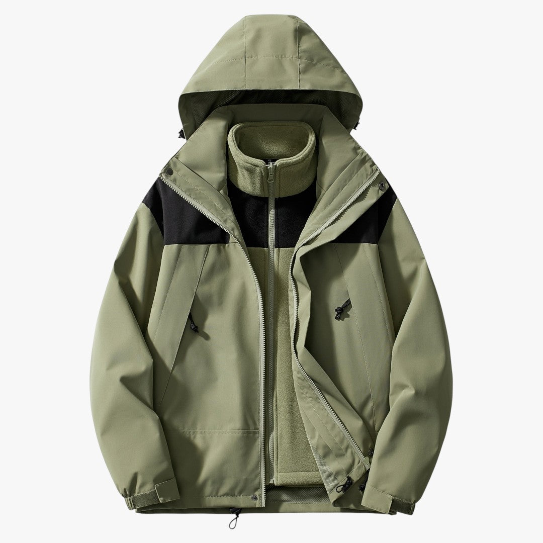 3-in-1 Winterjacke aus Fleece mit Kapuze für Damen | Kurz