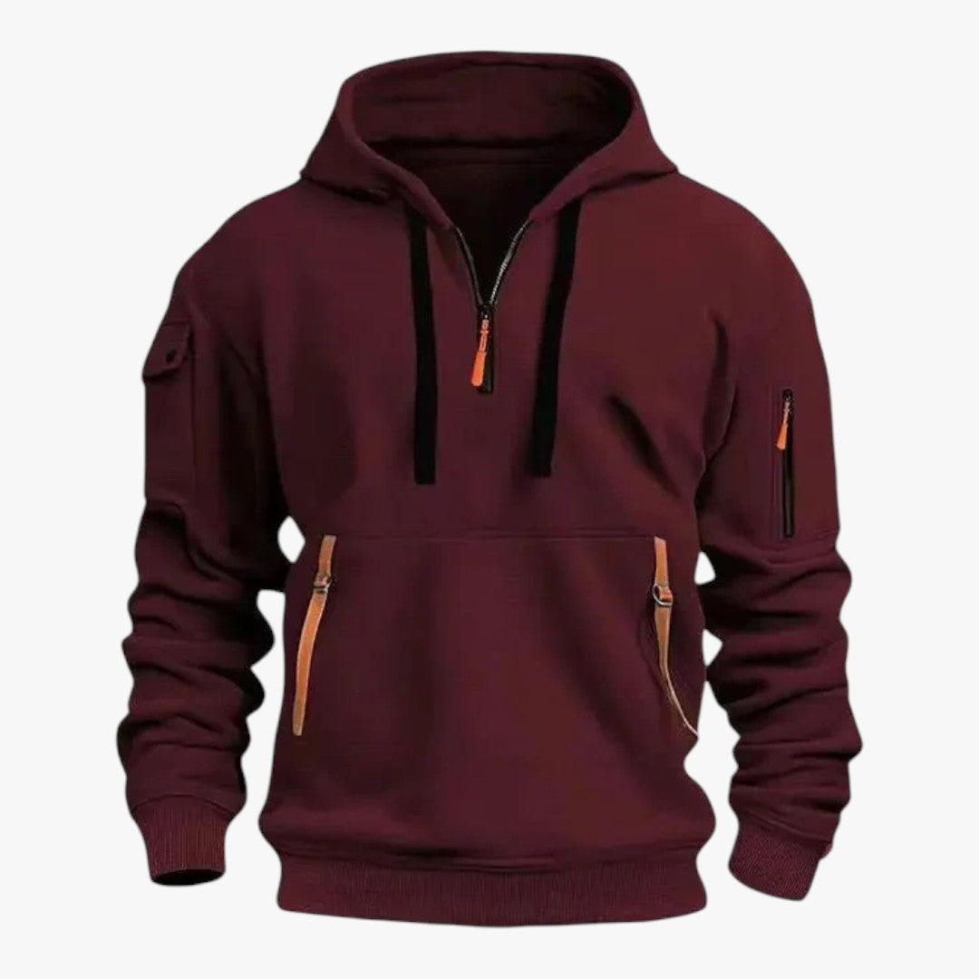 Herren Kapuzenpullover mit Reißverschluss und Taschen