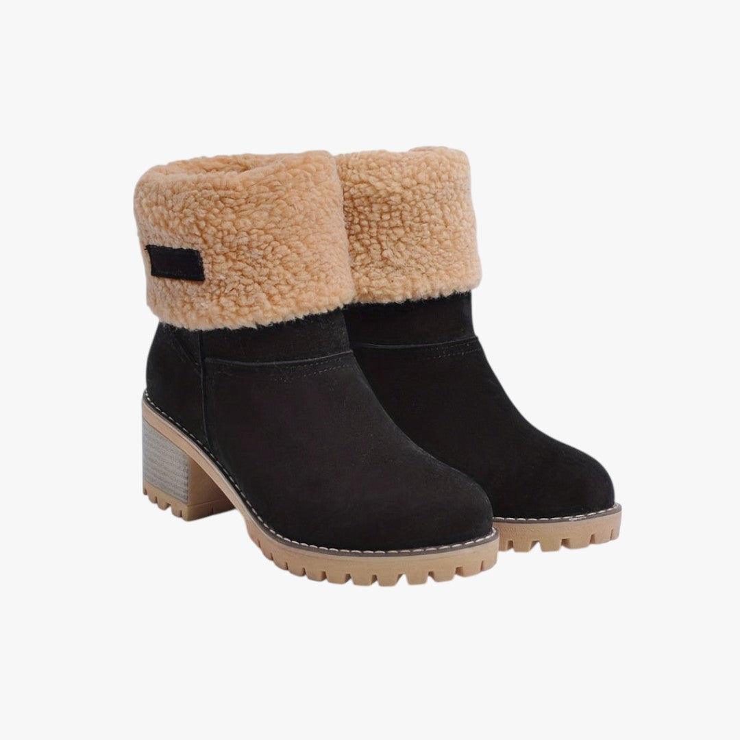 Damen Winterstiefel mit Futter und Absatz | Hohe Winterschuhe