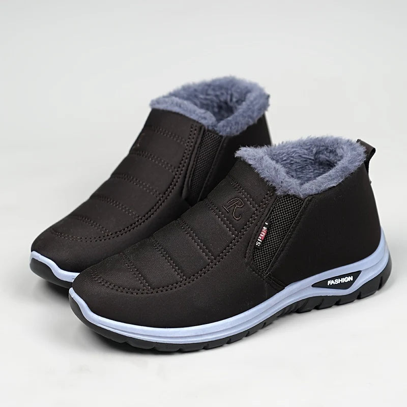 Herren Winterschuhe mit Futter und elastischen Seiteneinsätzen