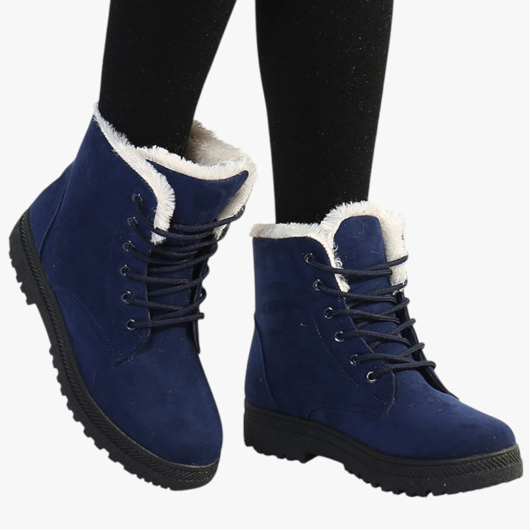Gefütterte Damen Winterstiefel mit Schnürung | Hohe Schuhe
